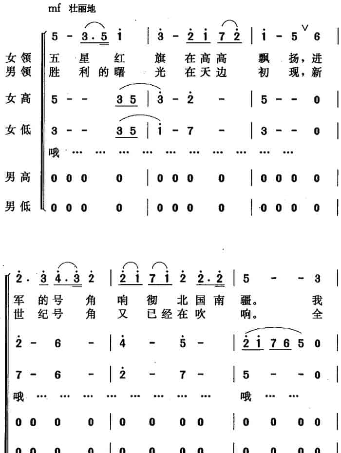 世纪之星从东方升起 民歌谱_第3张