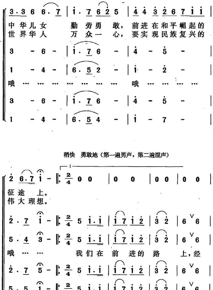 世纪之星从东方升起 民歌谱_第4张